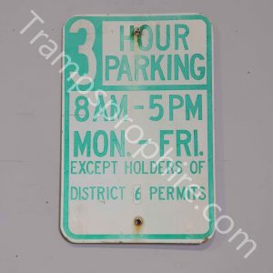 Green and White 2 Hour Parking Road Street Sign