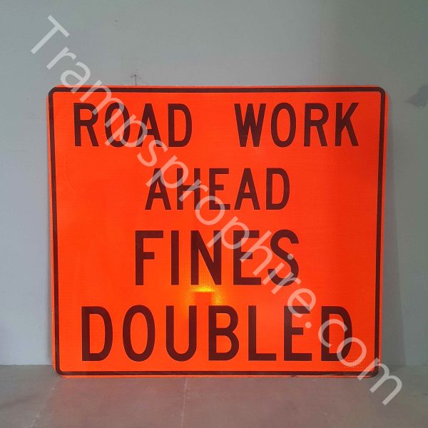 Large Orange Road Works Ahead Road Signs
