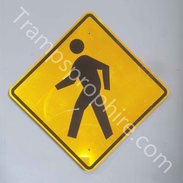 Yellow Reflective Pedestrian Crossing Road Street Sign