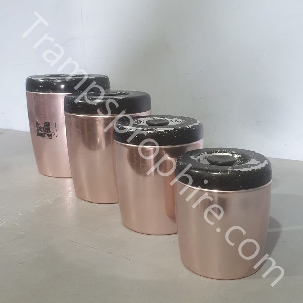 Set of 4 Pink Kitchen Canisters
