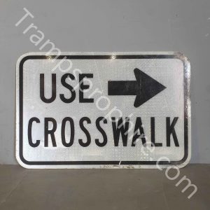 White Reflective Use Crosswalk Road Street Sign