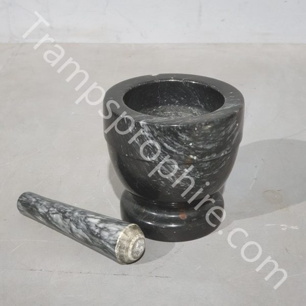 Black Marble Mortar and Pestle