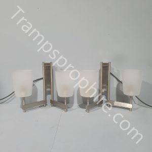 Chrome and Frosted Glass Wall Light