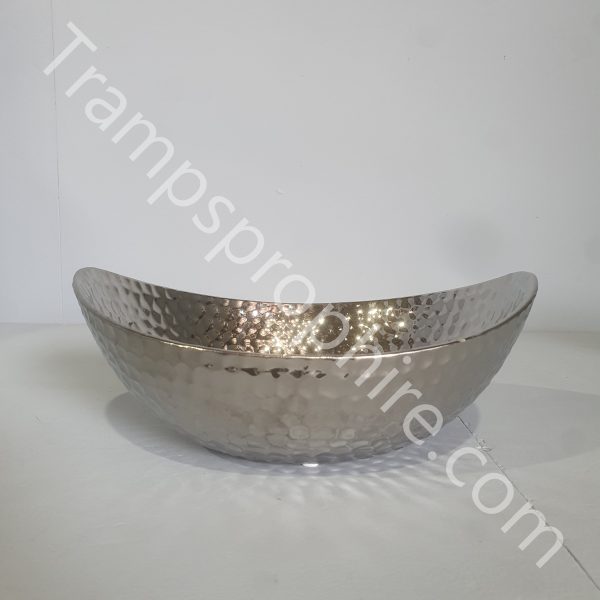 Hammered Effect Silver Coloured Bowl
