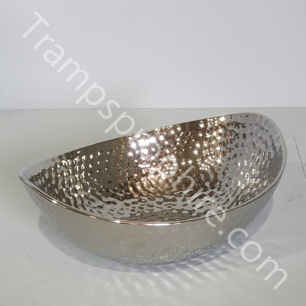 Hammered Effect Silver Coloured Bowl