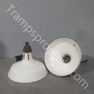 White Enamel Industrial Pendant Light