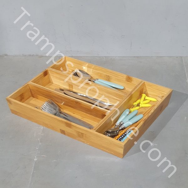 Wooden Cutlery Tray and Utensil Tray Set