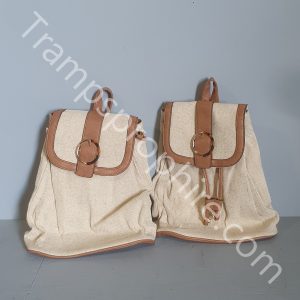 Cream and Tan Backpack