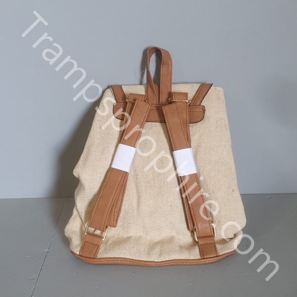 Cream and Tan Backpack