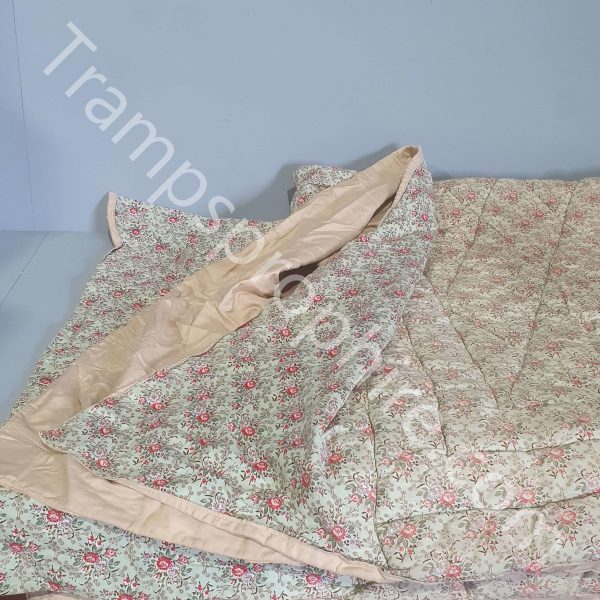 Green Floral Quilted Bedspread