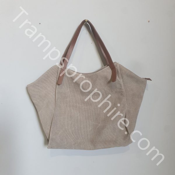 Grey Canvas Shoulder Bag