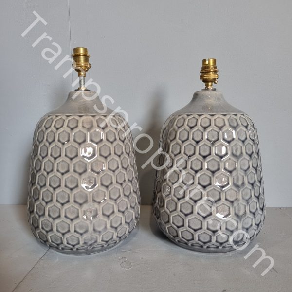 Grey Porcelain Table Lamps