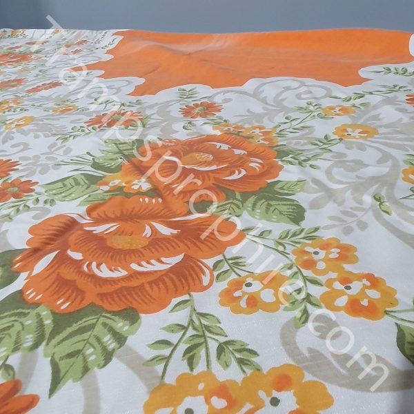 Orange Floral Tablecloth