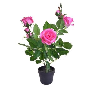 Artificial Potted Pink Rose