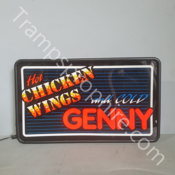 Chicken Wings Genny Beer Light Up Sign