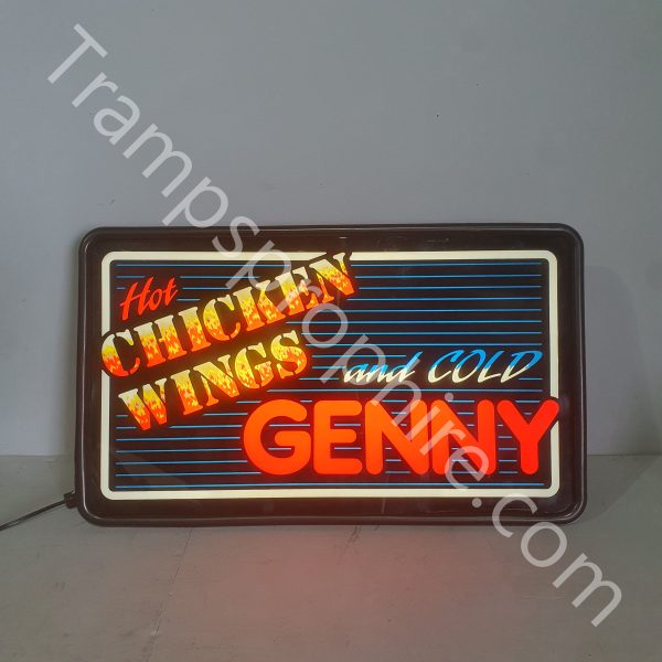 Chicken Wings Genny Beer Light Up Sign