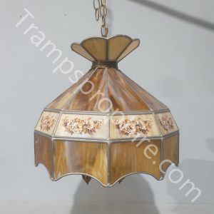 Amber And Floral Ceiling Light