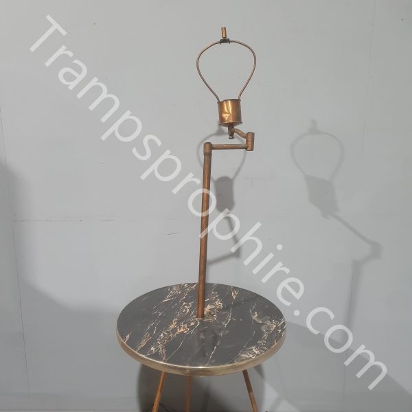 Copper Floor Standing Lamp With Table