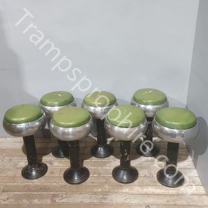 Green Pedestal Diner Stool