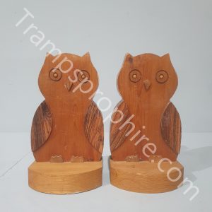 Pair Of Wooden Owl Bookends