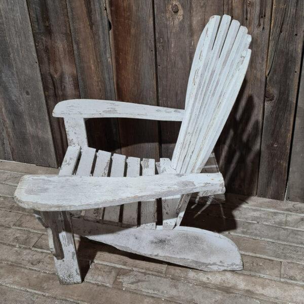 Vintage Adirondack Plank Garden Chair White