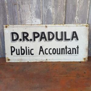 D.R. Padula Public Accountant Advertisement Sign