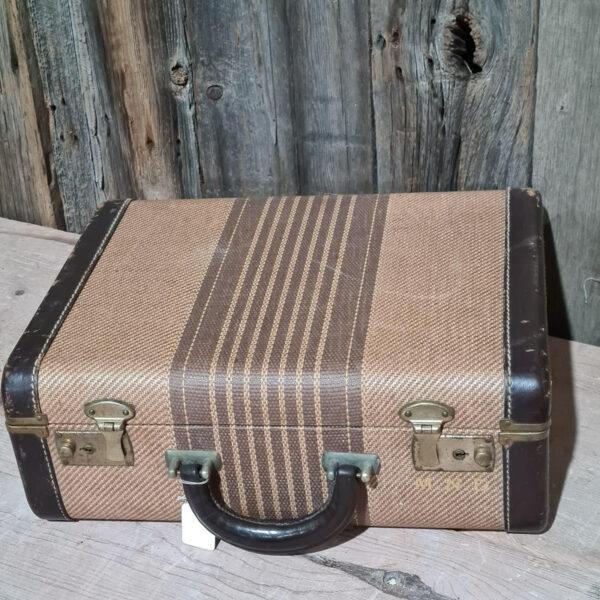 Vintage American Striped Suitcase