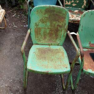 Vintage Green Metal Garden Chair