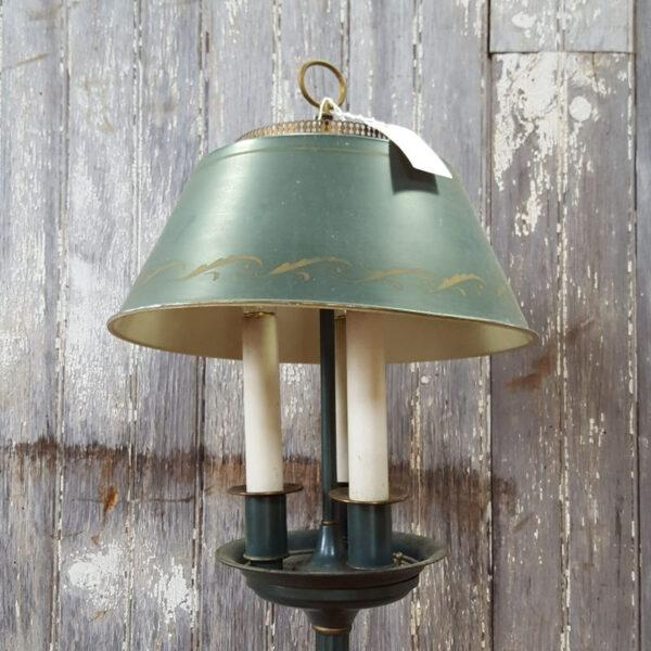 Vintage American Green Toleware Floor Lamp