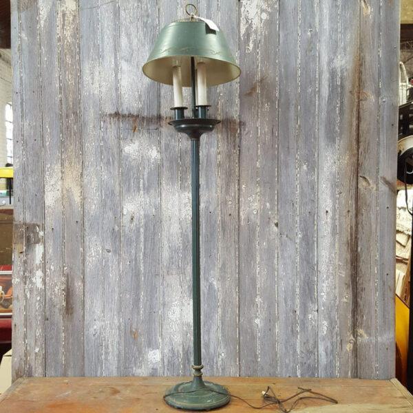 Vintage American Green Toleware Floor Lamp