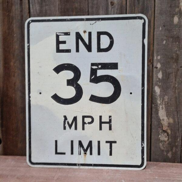 American Road Sign End of 35MPH