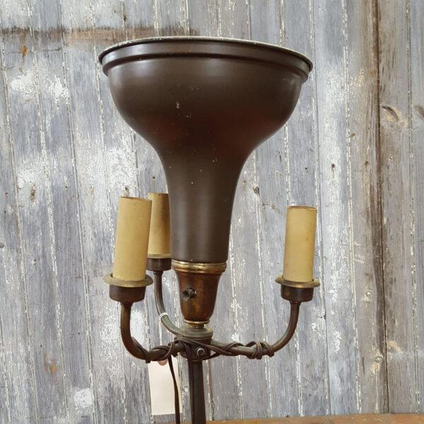 Vintage Brown Torchiere Floor Lamp