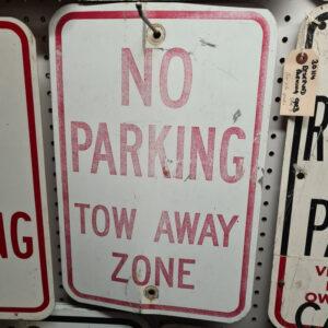 American No Parking Tow Away Zone Road Sign