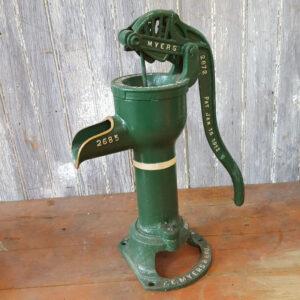Vintage Cast Iron Hand Pump Green