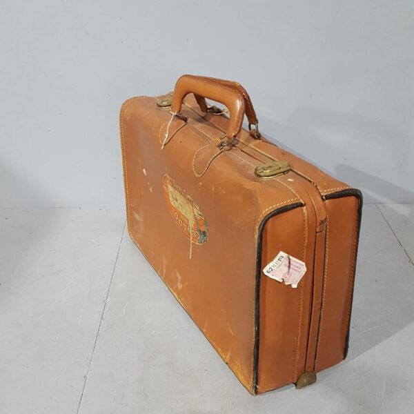 Vintage Brown Soft Leather Suitcase