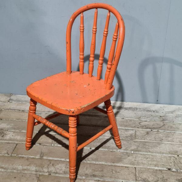 Child's Orange Spindle Back Chair