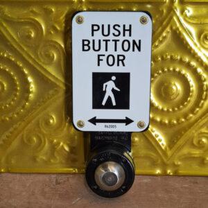 American Push Button Crossing Sign