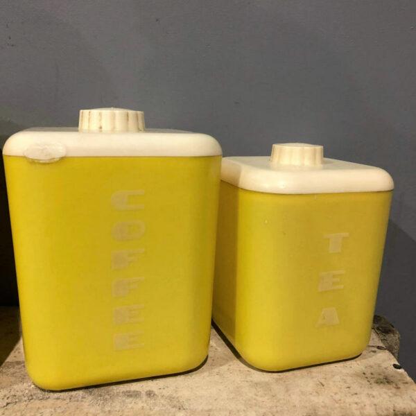 Yellow Lustroware Kitchen Canister Set