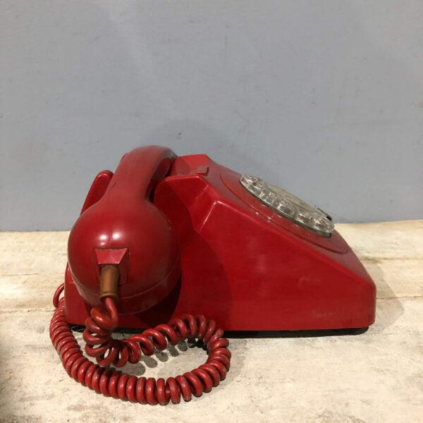 Red Rotary Dial Telephone Vintage