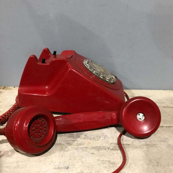 Red Rotary Dial Telephone Vintage