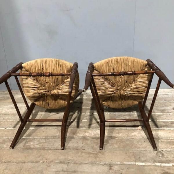 Elegant Rush Seat Antique Chairs
