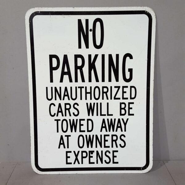 No Parking Unauthorised Cars Will Be Towed Sign
