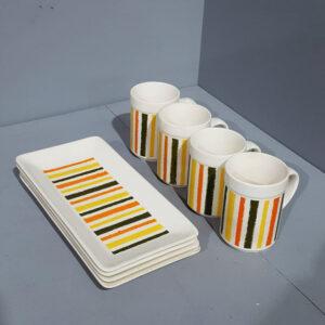 Striped Mug & Plate Set